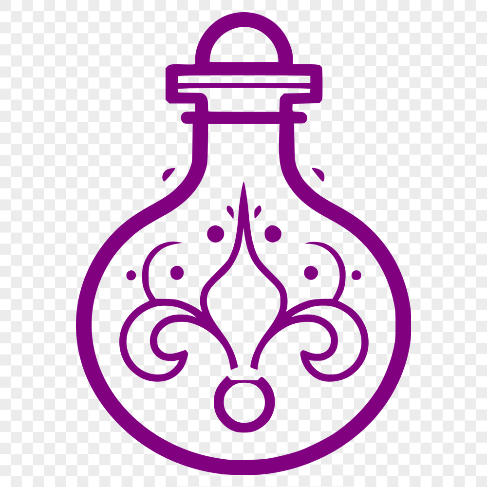 Free Unique Potion Bottle Simple Line Drawing