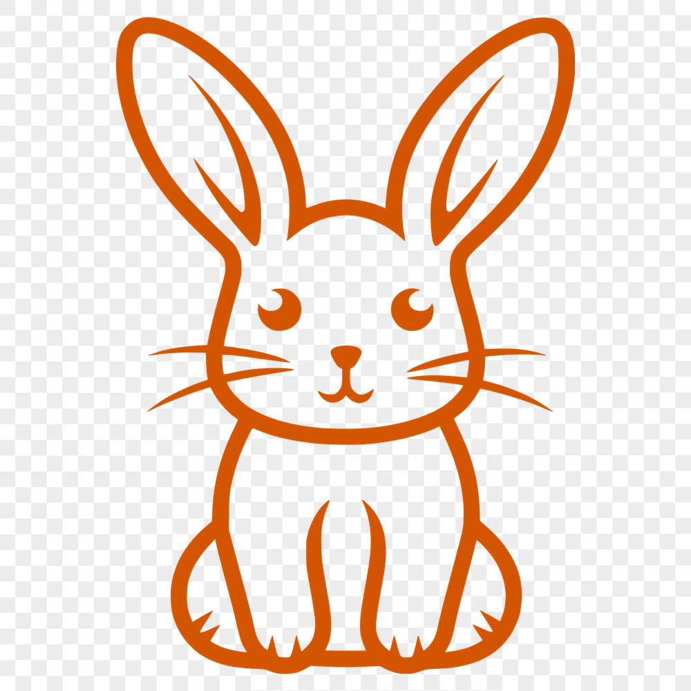 Cute Sitting Rabbit DXF