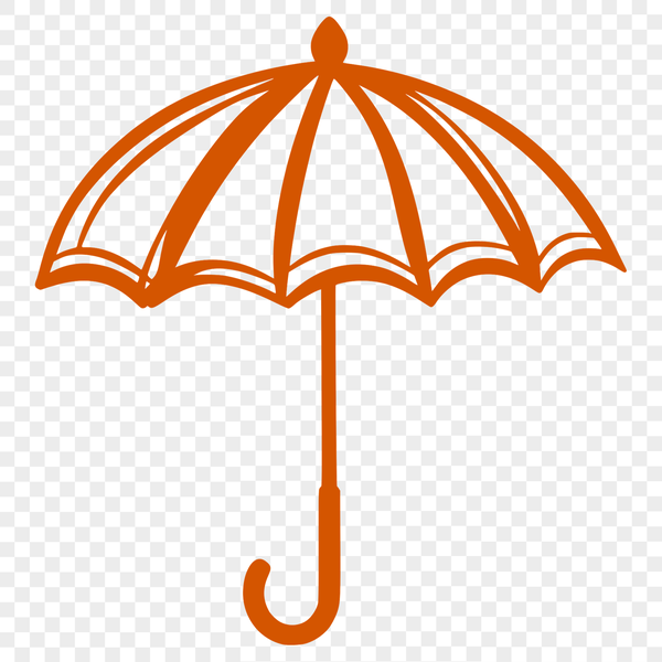 A vector illustration of a colorful umbrella on a rainy day