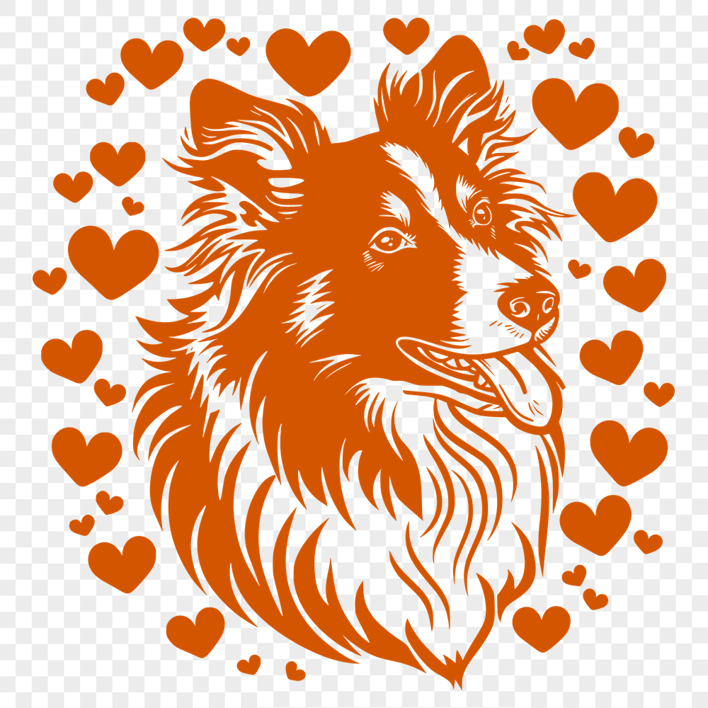 Artistic Shetland Sheepdog Vector Craft File