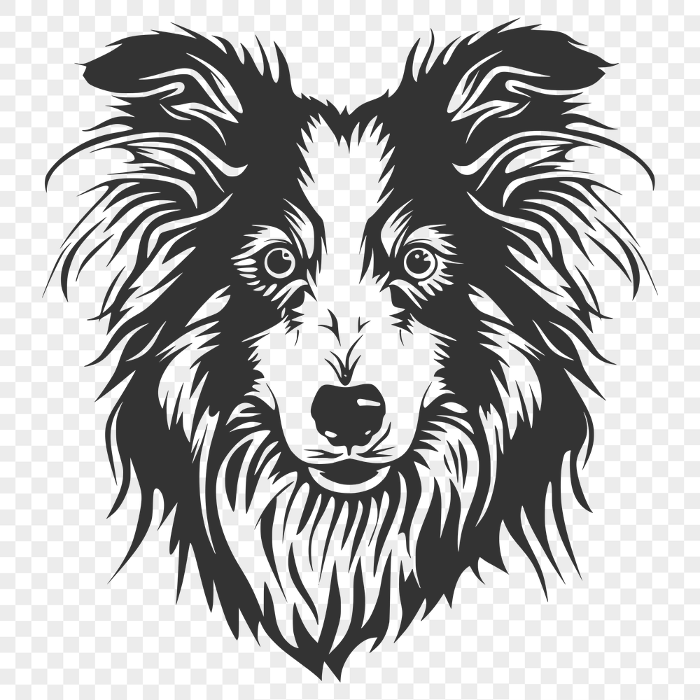 Artistic Shetland Sheepdog Vector Drawing