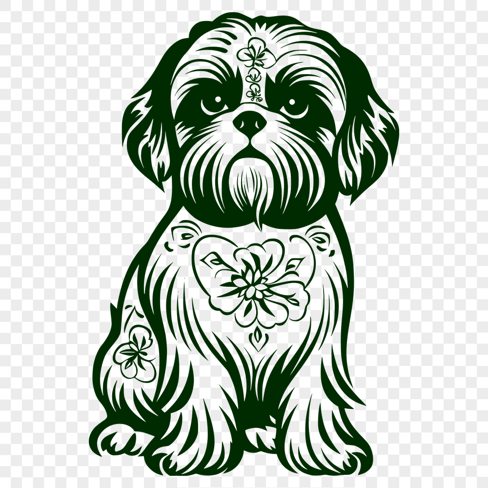 Sitting Shih Tzu DXF