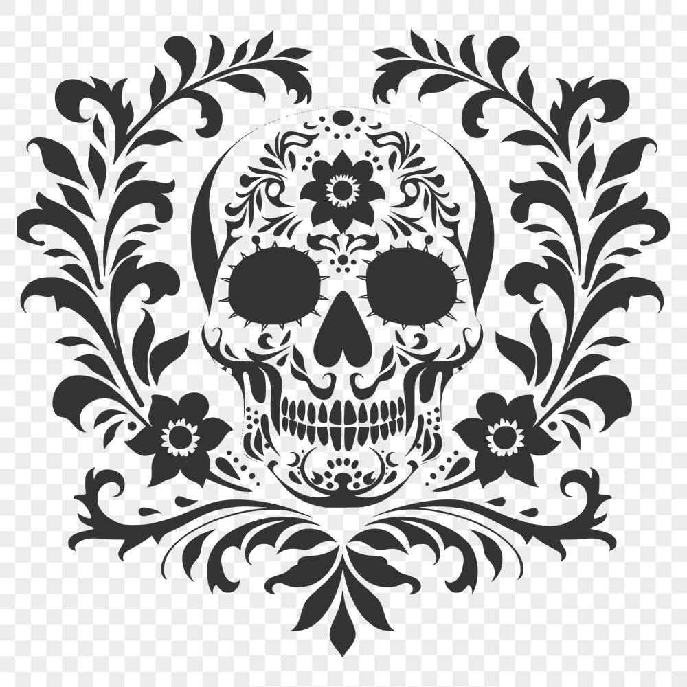 Artistic Skull In PDF And PNG