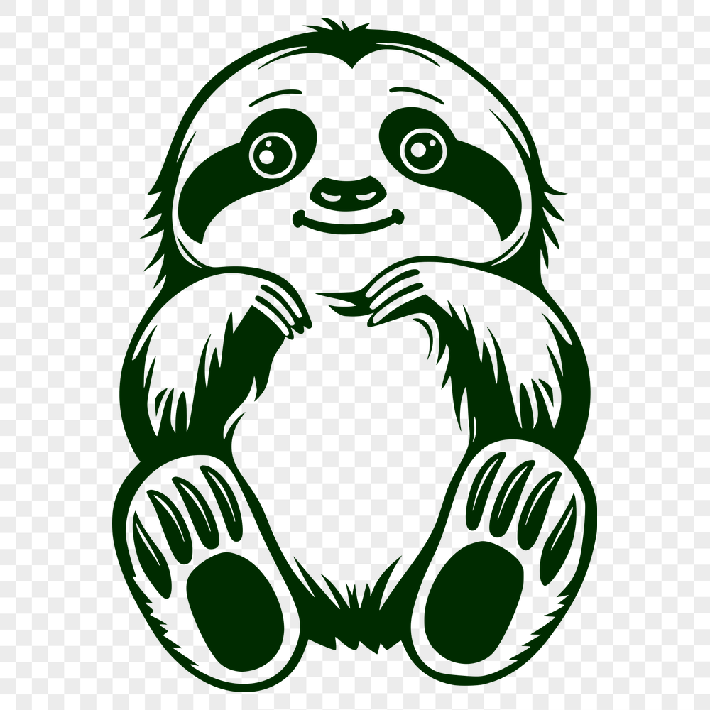 Cute Sloth SVG, PNG, PDF And DXF Files