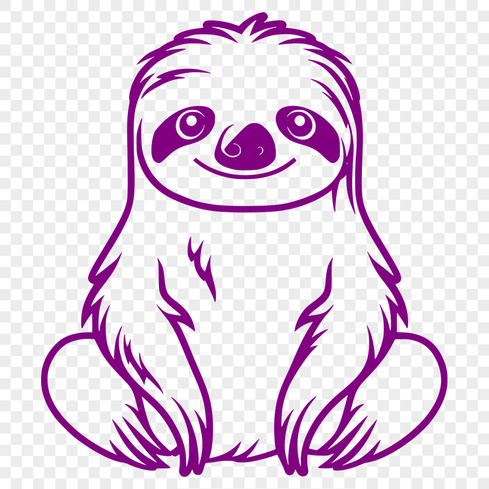 Artistic Sloth Vector Art