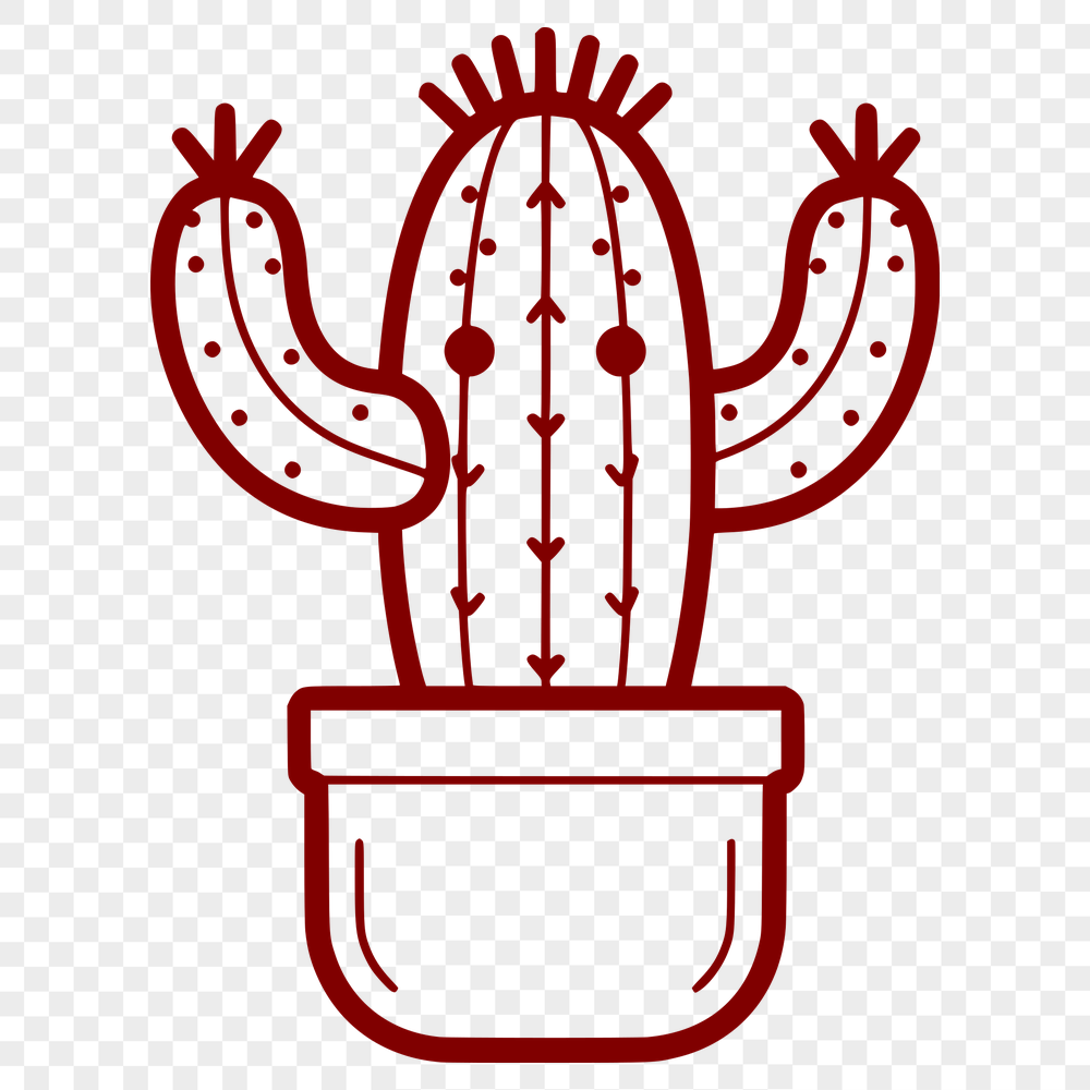 Creative Cactus Simple Line Drawing