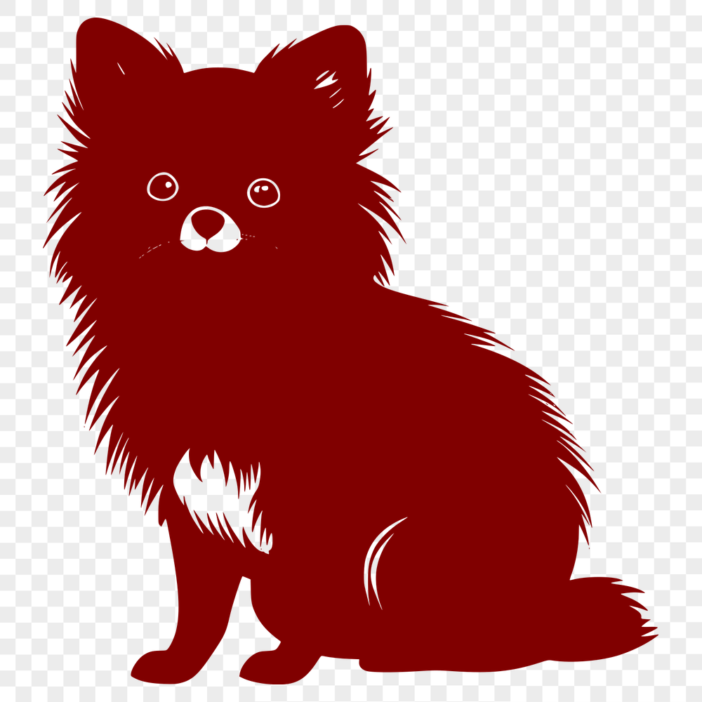 Sitting Pomeranian Vector Illustration