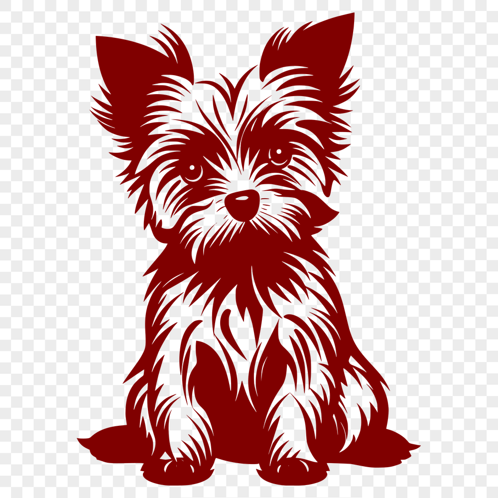 Beautiful Sitting Yorkshire Terrier PNG