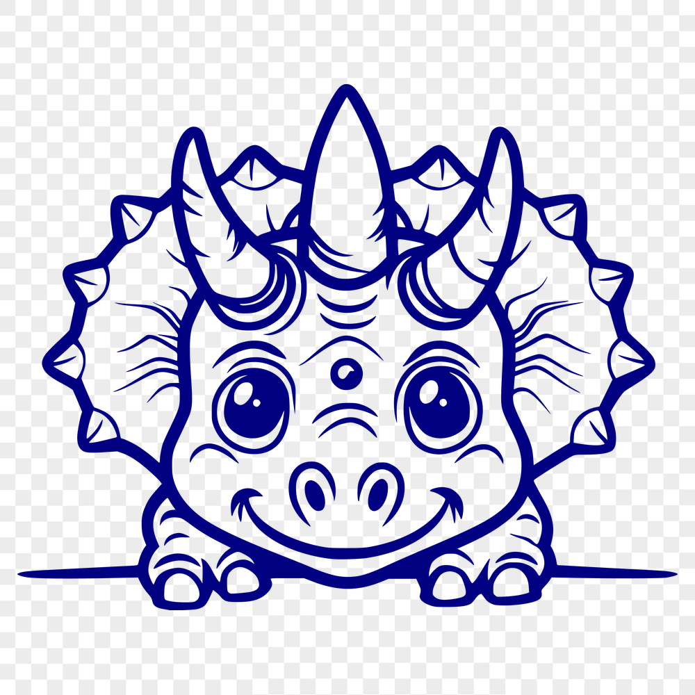 Free Unique Triceratops Vector Drawing