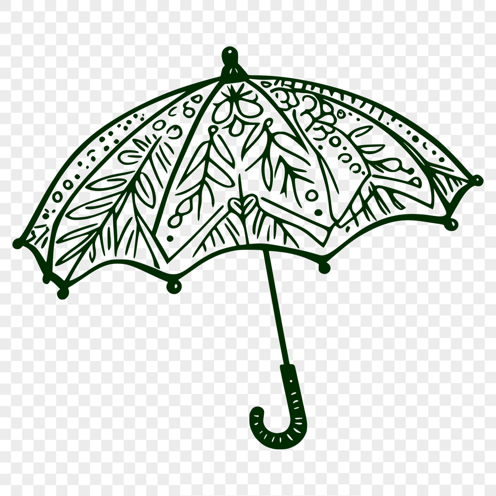 Vibrant Geometric Umbrella Design An illustration of a colorful umbrella with a geometric design.