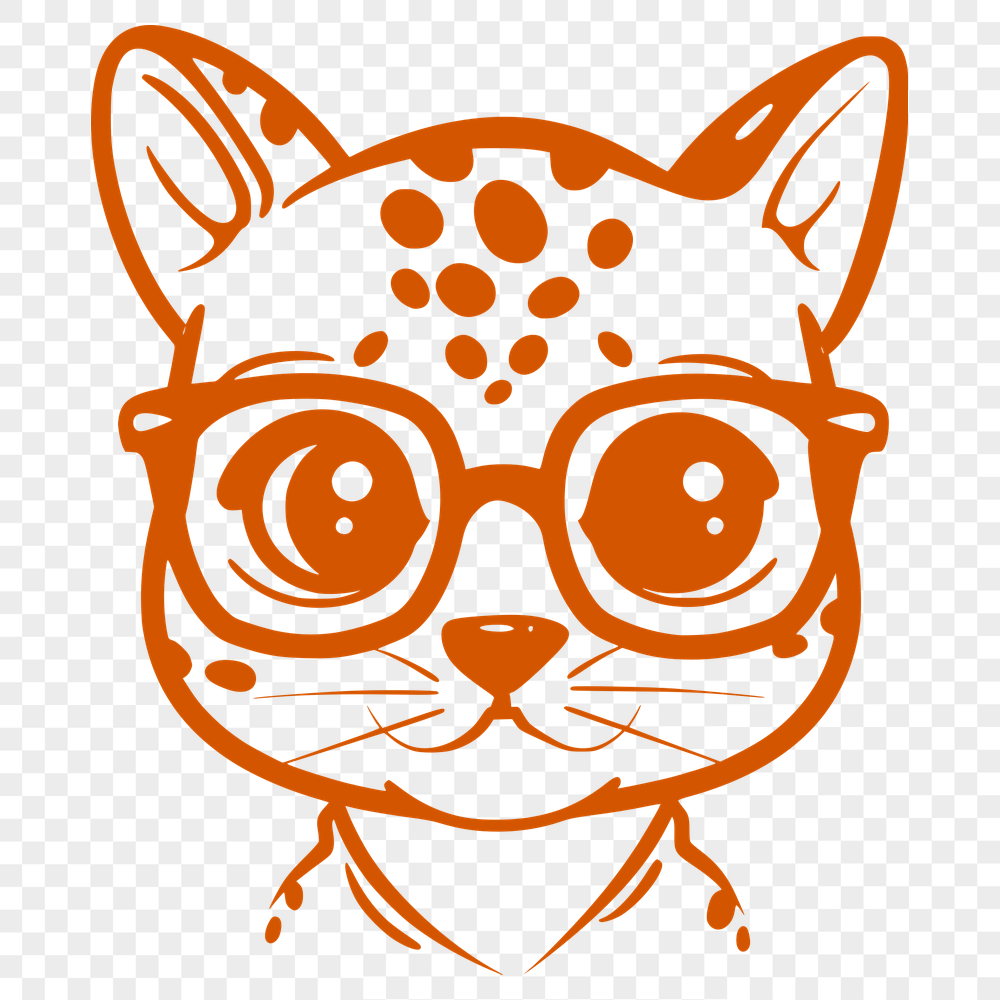 Creative Big Cat Wearing Glasses PDF