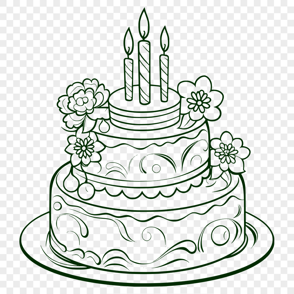 Birthday Cake Design In SVG, PNG, PDF And DXF Formats