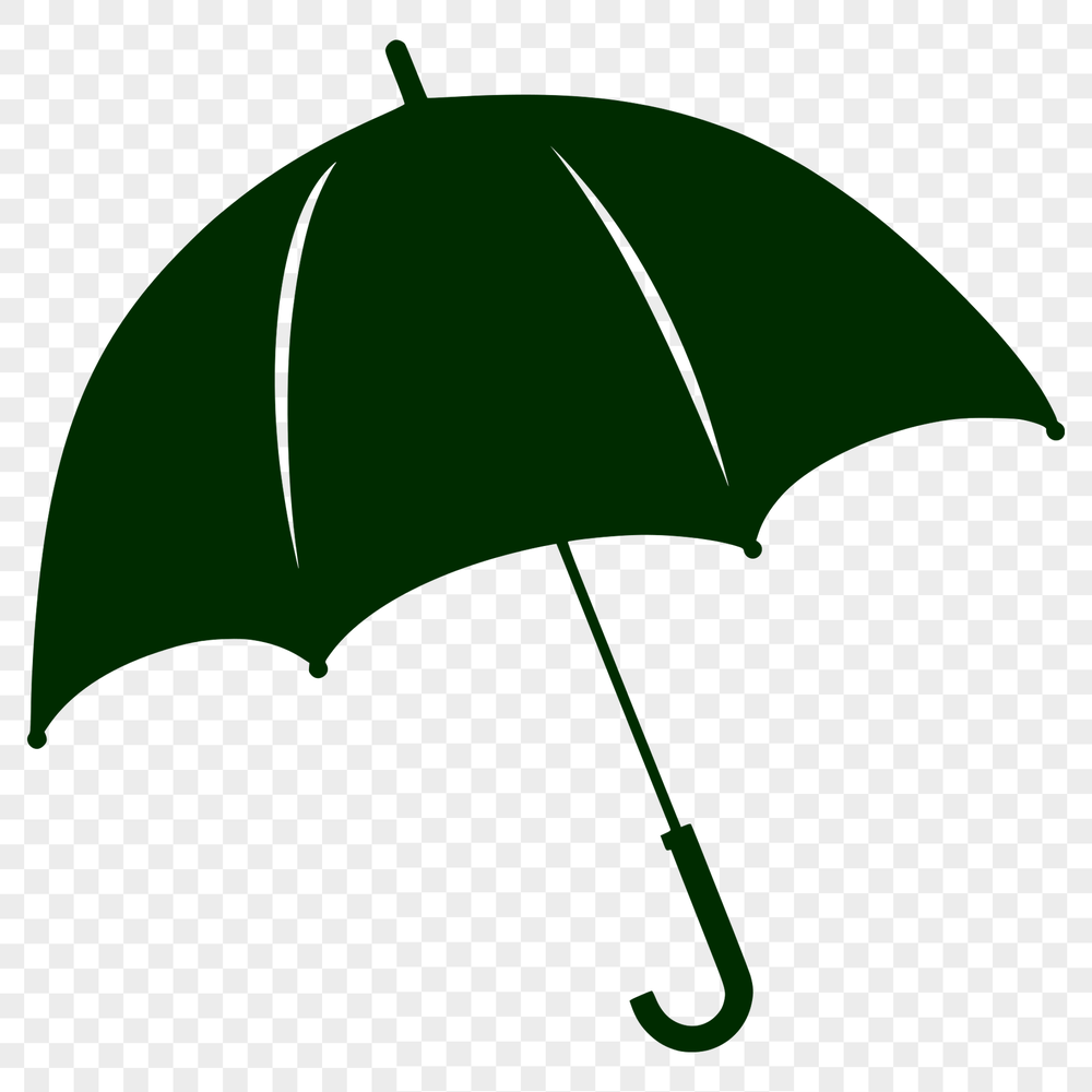 Colorful Canopy Umbrella Clip Art Design A compact, water-repellent shield with a curved handle and colorful fabric canopy.