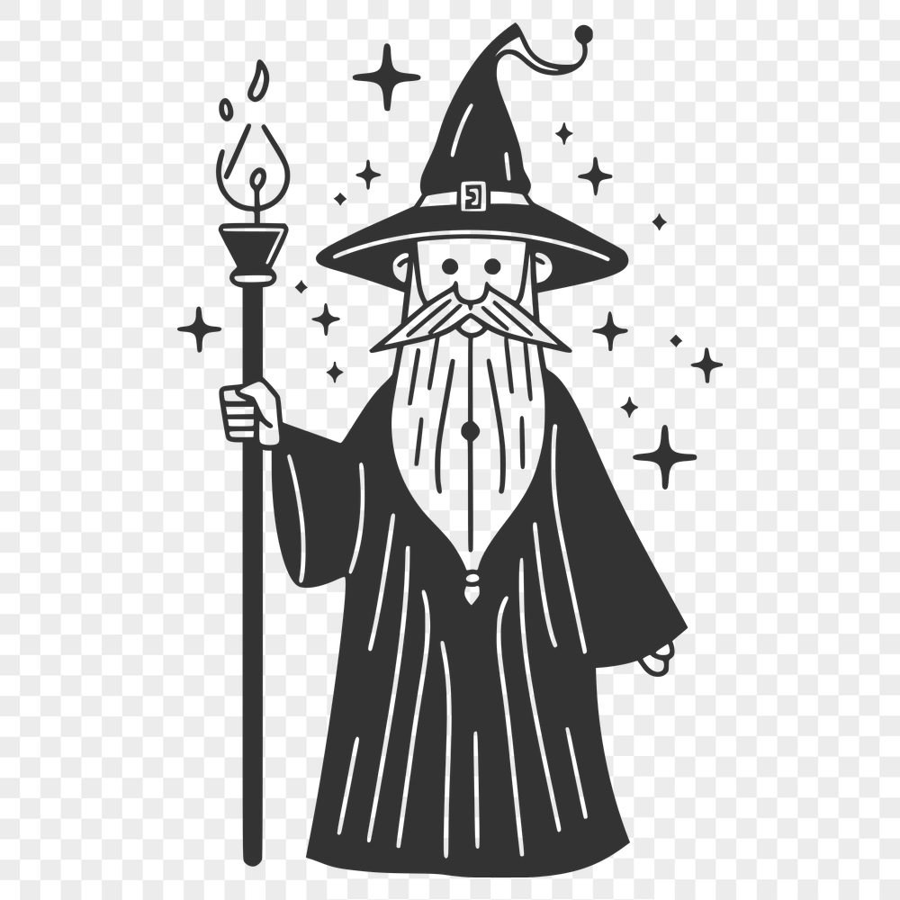 Creative Wizard Vector Illustration