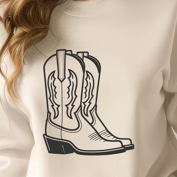 Free Vector Cowboy Boots Design A pair of cowboy boots in vector design, ideal for clip art and cutting machine projects.