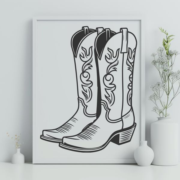 Cowboy Footwear Illustration A pair of cowboy boots made in vector design style for graphic illustrations.