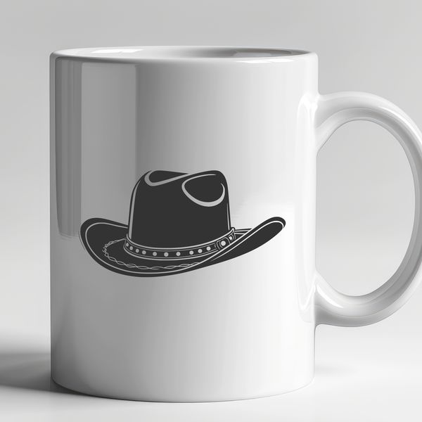 Classic Cowboy Silhouette A classic cowboy hat design, suitable for vector art projects and commercial use.