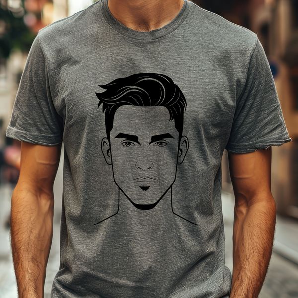 Beautiful Man SVG Design Element A high-quality SVG illustration of a male figure, suitable for vector design and cutting machine projects.