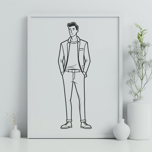 Male Silhouette for Graphic Design Projects An SVG silhouette of a man, suitable for graphic design projects.
