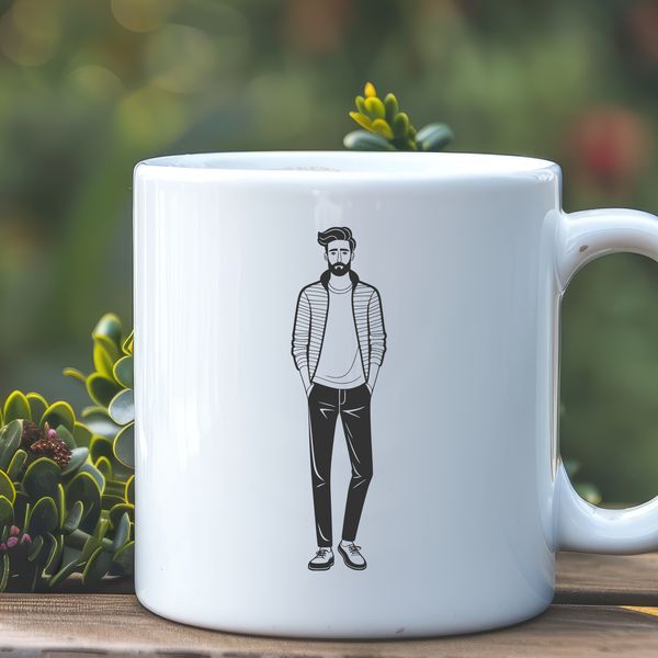 SVG Clip Art Image of a Man A man represented as a vector graphic illustration.