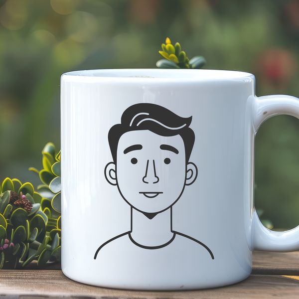 Free Man Clip Art Vector Design An SVG representation of a person with detailed lines and shapes.
