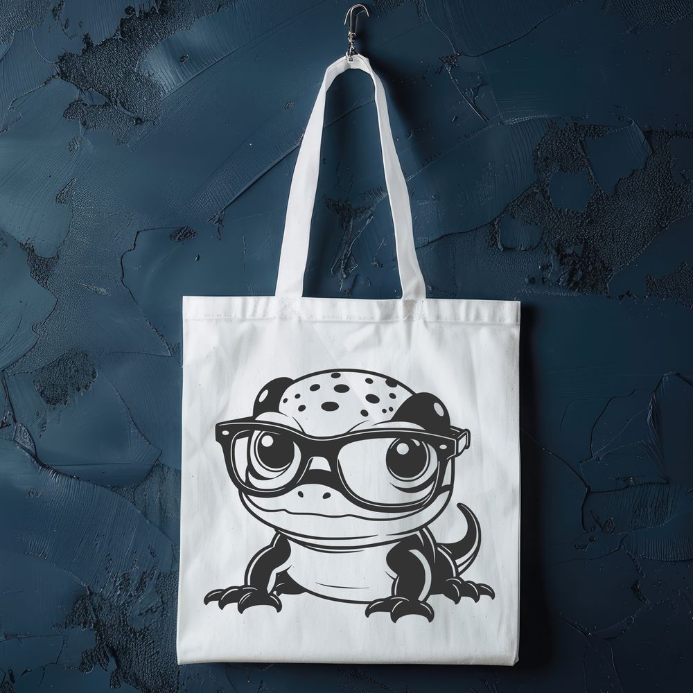 Cute Amphibian with Shades An illustration of a salamander wearing glasses in a whimsical design.