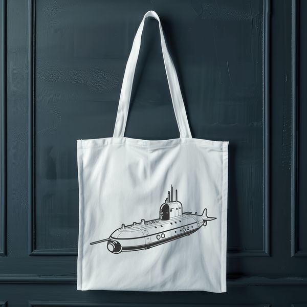 Underwater Vessel Design Illustrative diagram of a military submarine vessel in vector format.