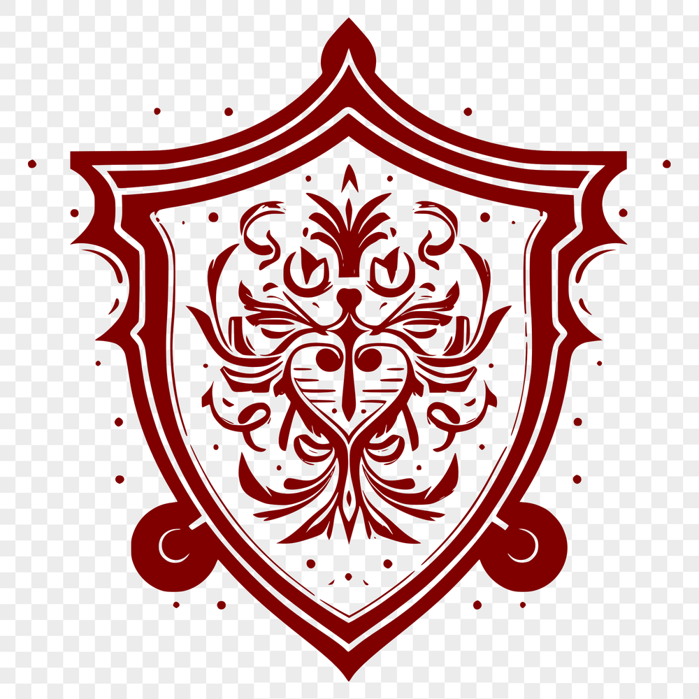 Elegant Shield Illustration - Vector Graphic Design A high-quality vector graphic illustration of a ornate shield with intricate design.