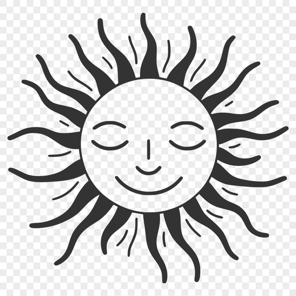 Radiant Sun Illustration A simple illustration of the sun, suitable for various graphic design applications and cutting machines.