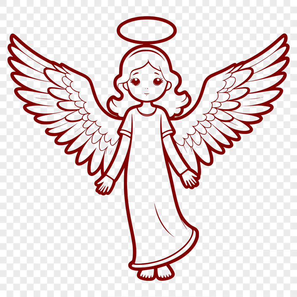 SVG vector graphic illustration of a serene angel design.
