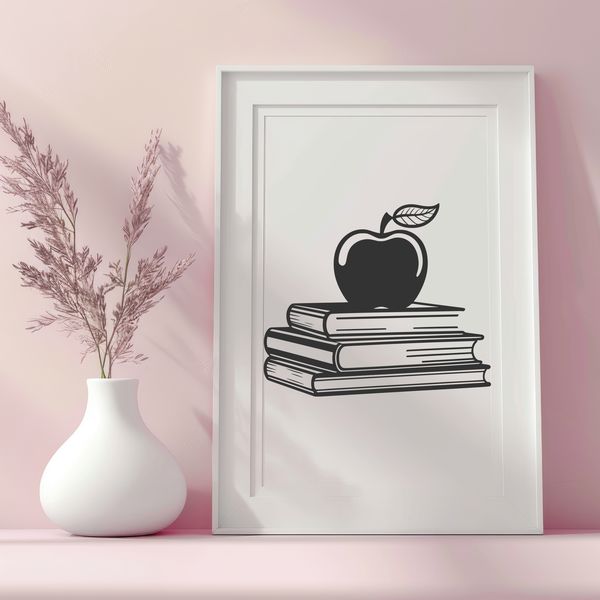 Free SVG Apple Book Icon for Education Apple Book icon in vector format, suitable for educational resources and commercial use.