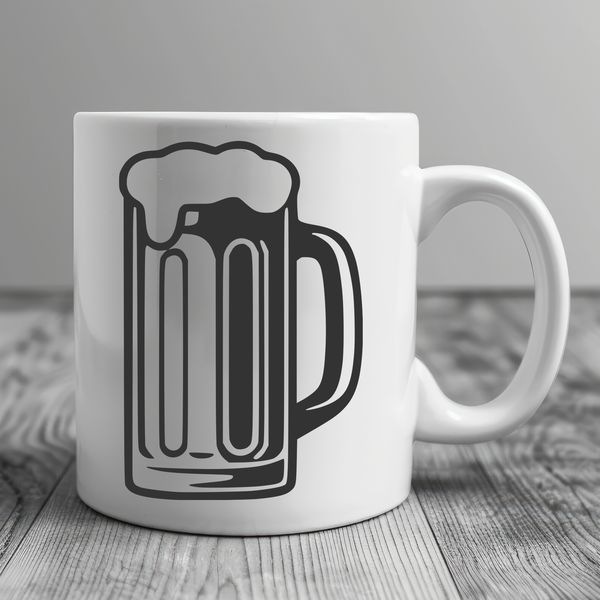 Frothy Beer Glass Vector Illustration A digitally created representation of a beer glass with a frothy head and liquid inside.