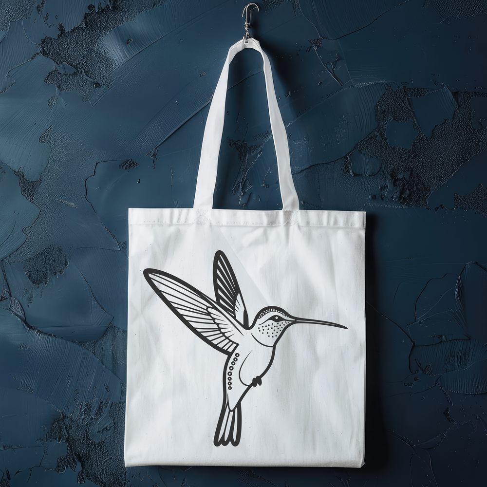 Colorful Bird Silhouette Design A colorful illustration of a hummingbird in flight, rendered as a scalable vector graphic.