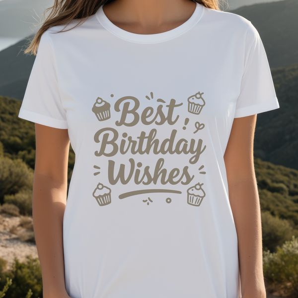 A simple SVG illustration of a happy birthday message in bold font.