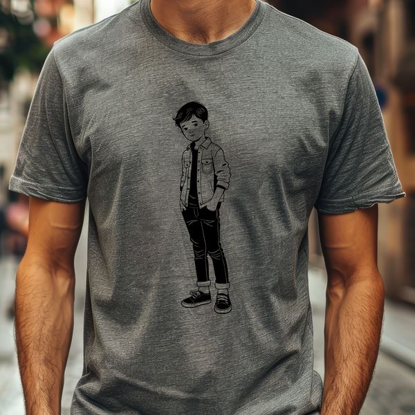 Young Boy Illustration in Simple Vector Style Illustrative depiction of a young boy in simple vector style.
