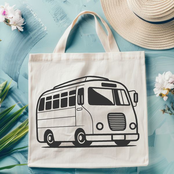 Vintage Style Bus Illustration A stylized illustration of a bus, suitable for vector art and design projects.