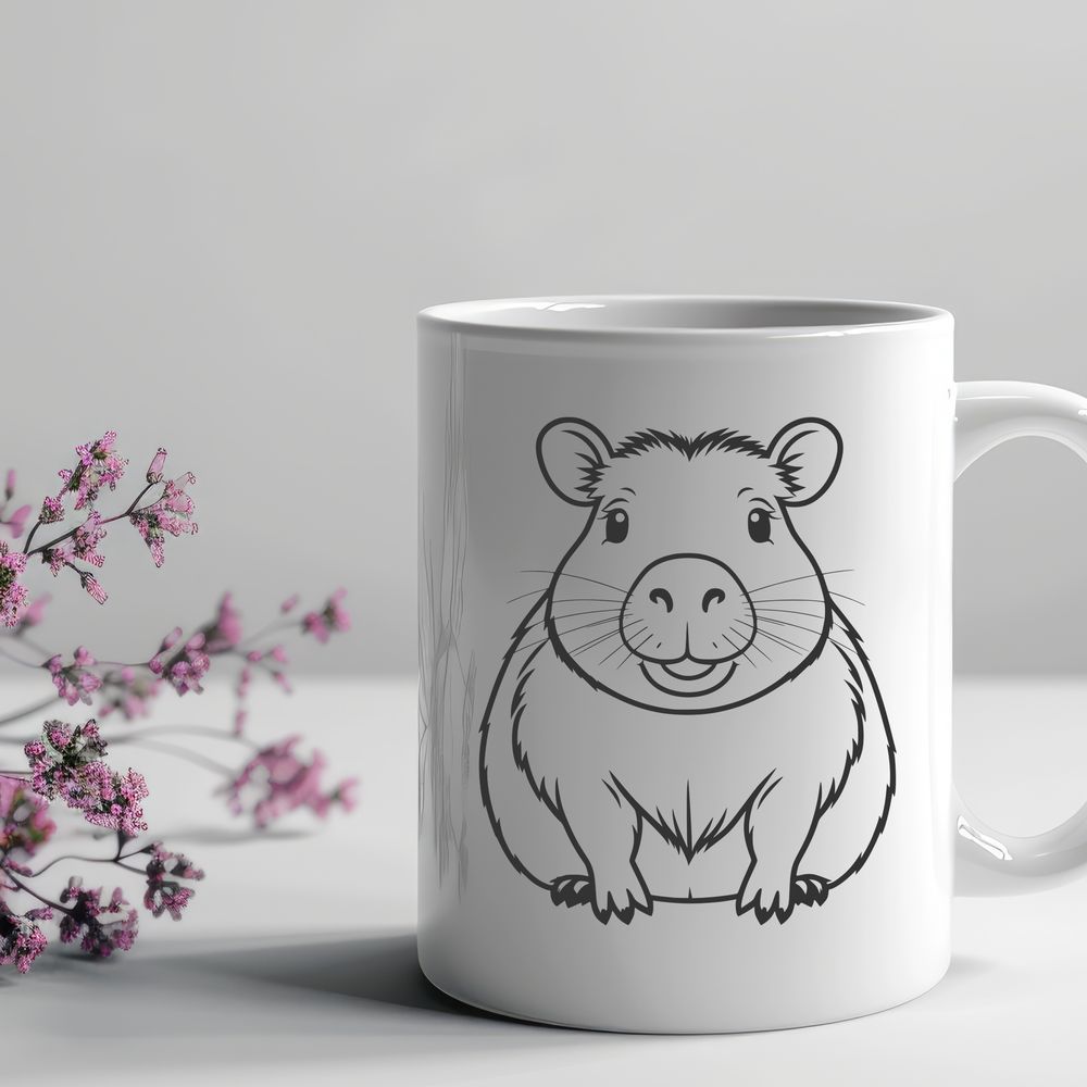 Capybara Clip Art An SVG graphic representation of a capybara, ideal for use in digital design and cutting machine projects.