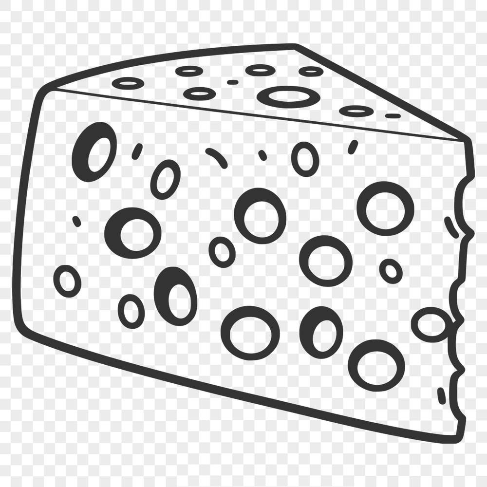 Cutout Cheese Graphic Design Element An SVG graphic representing a cheese cutout, suitable for cutting machines and other design applications.