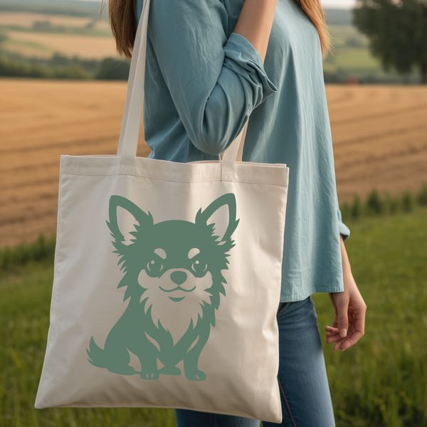 Detailed outline of a Chihuahua in digital SVG design.