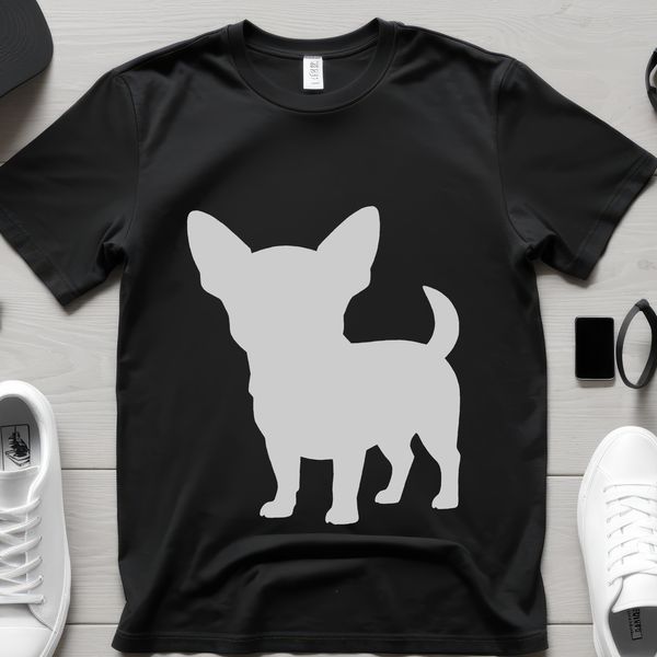 A digital representation of a Chihuahua dog silhouette in SVG design style.