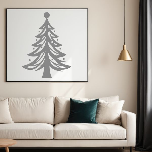 Decorative Christmas tree illustration suitable for digital design and cutting projects.
