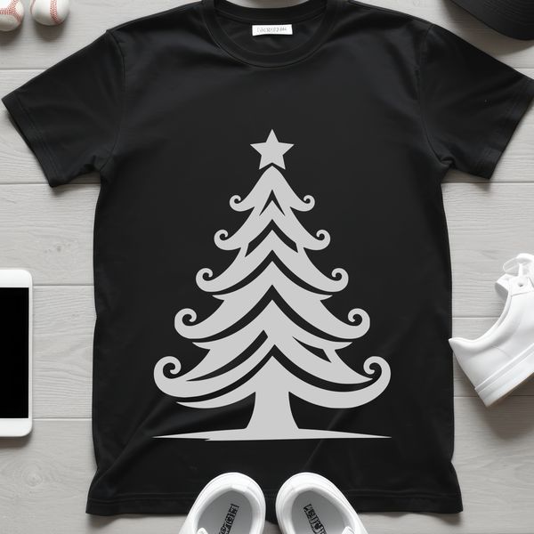 Simple Christmas tree illustration designed for vector art and commercial use.