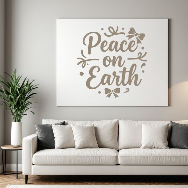 Vector illustration of inspirational Christmas phrases promoting peace on earth.