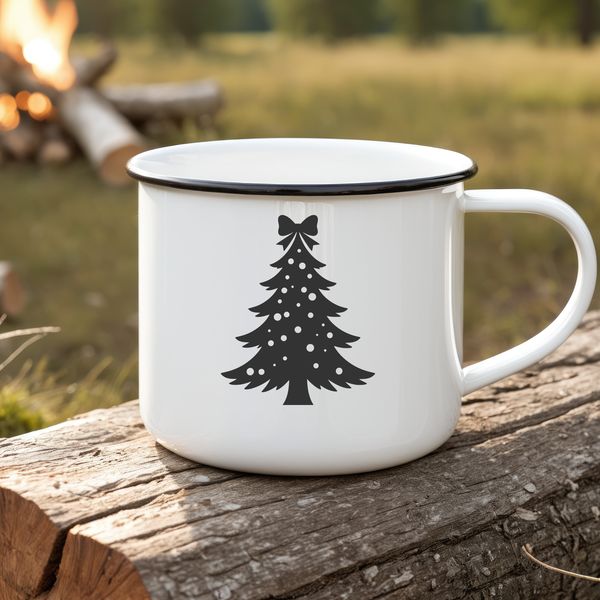 A festive illustration of a stylized Christmas tree, perfect for holiday decorations or DIY crafts.