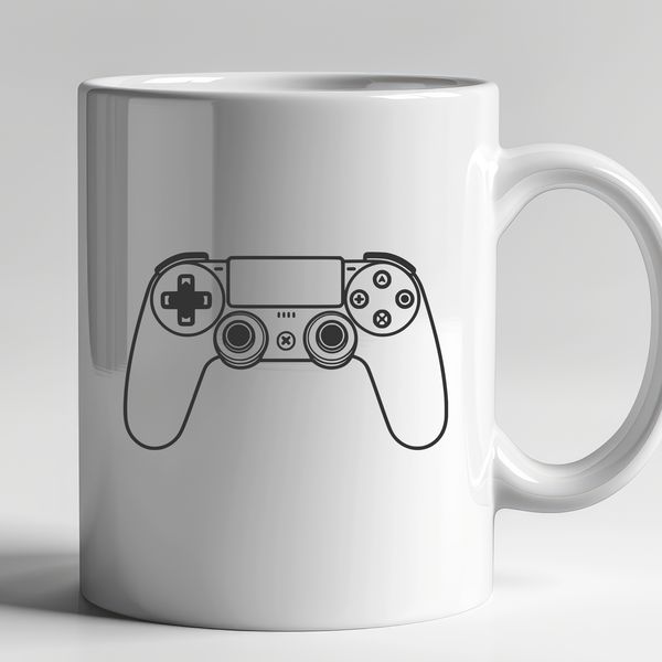 Digital Gamepad Illustration A high-quality digital illustration of a standard game controller with buttons and joysticks.