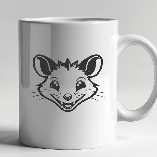 Detailed Possum SVG Graphic A detailed illustration of a wild animal, specifically a possum, in vector format.