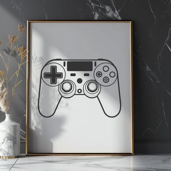 Vector Graphics Game Controller Illustration Vector illustration of a standard video game control device.
