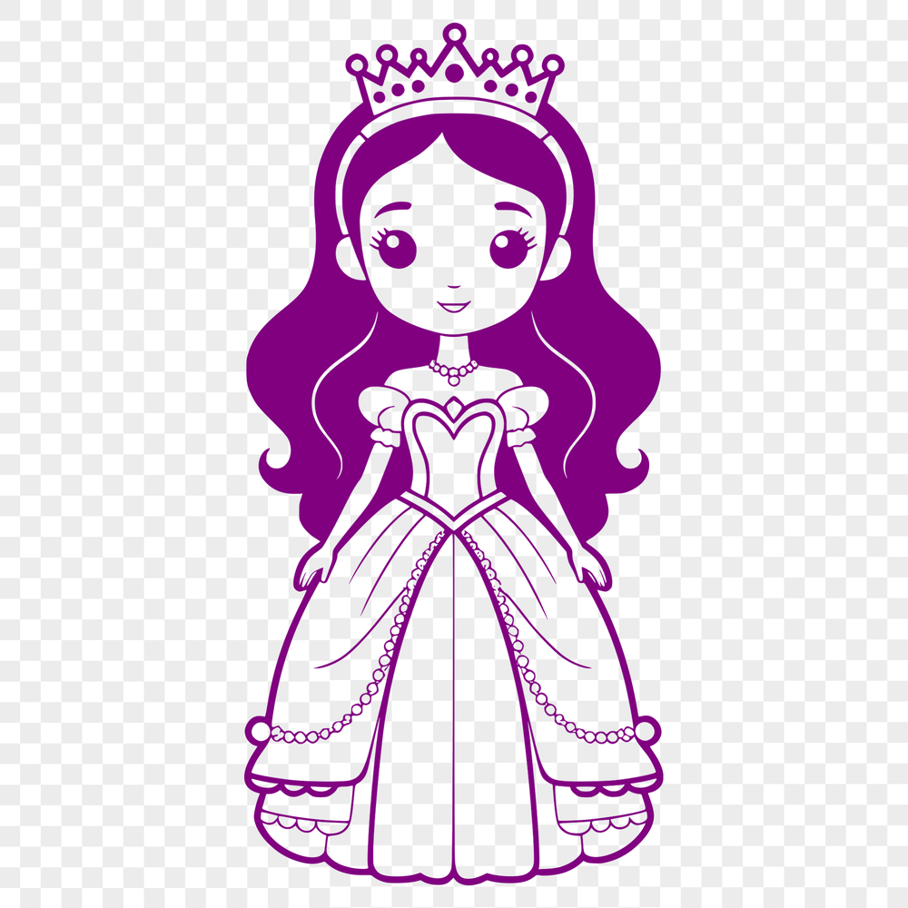 Royalty-themed clip art featuring a princess design as a scalable graphic.