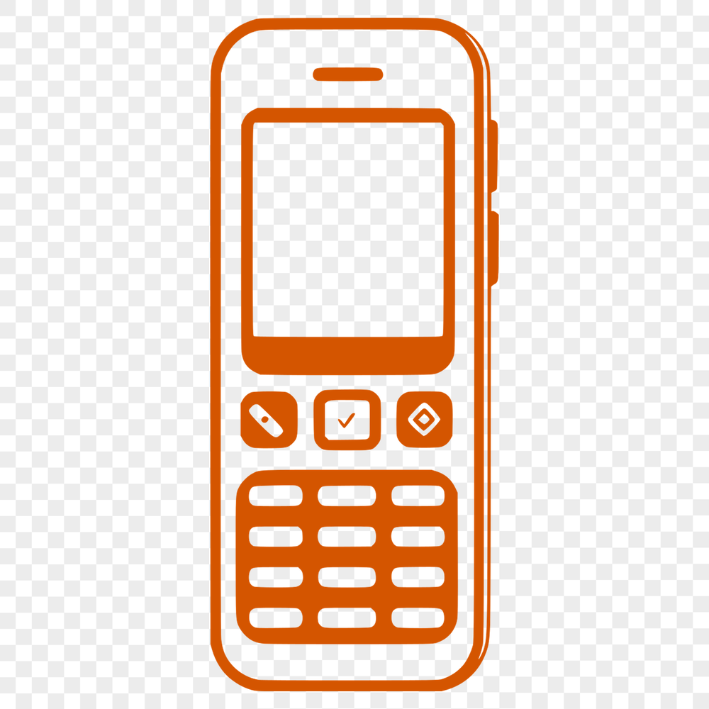 A digital representation of a cell phone, created as a vector graphic.