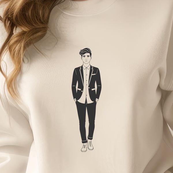 Minimalist Man Illustration A digital vector graphic representation of a man in a minimalist design style.